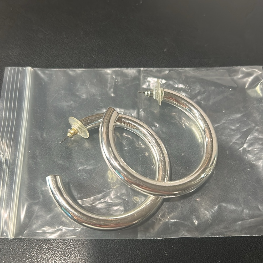 Silver Hoop Earrings New